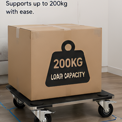 200KG Wooden Dolly Trolley Cart Wheeled Roller Platform Transporter Board