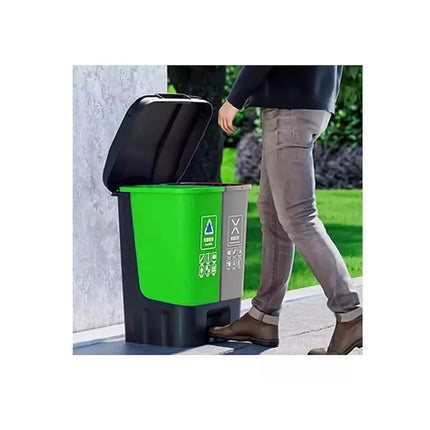 16L 20L 40L Recycling Pedal Bin Double Compartment Kitchen Waste Dustbin