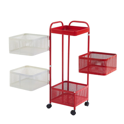 Rotating Storage Rack Square Trolley Kitchen Bathroom Organizer Vegetable Shelf