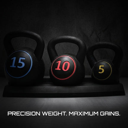 Kettlebell Weight Set 3pcs Weight Lifting Exercise 30LB Home Gym Fitness Workout