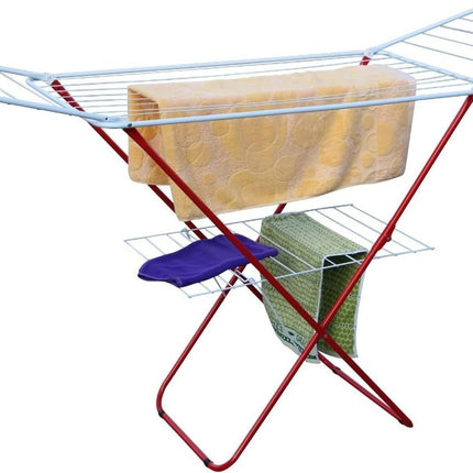 Winged Folding Clothes Airer Heavy Duty Metal Laundry Drying Rack Indoor 18M