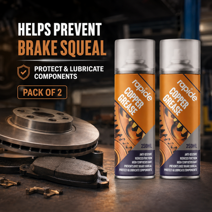 2x Rapide Copper Grease Spray 250ml Protects Lubricates Prevent Seizure Squeaks