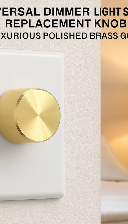 Universal Dimmer Light Switch Knob Polished Brass Gold Replacement Knob
