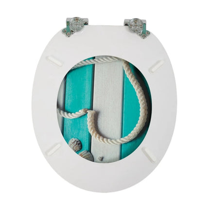 18" UNIVERSAL BATHROOM TOILET SEAT WOODEN EASY FIT WC SEAT WITH FITTINGS