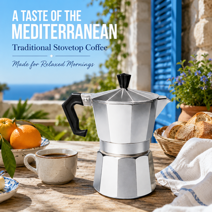 Moka Pot Stovetop Aluminium Italian Espresso Ground Coffee Latte Maker 100ml