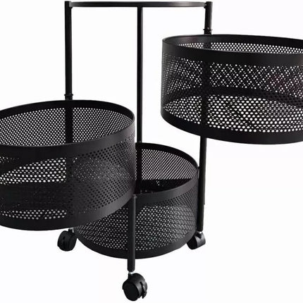 4 Tier Storage Bath Kitchen Rack Rotating Serving Round Bath Trolley Cart Shelf