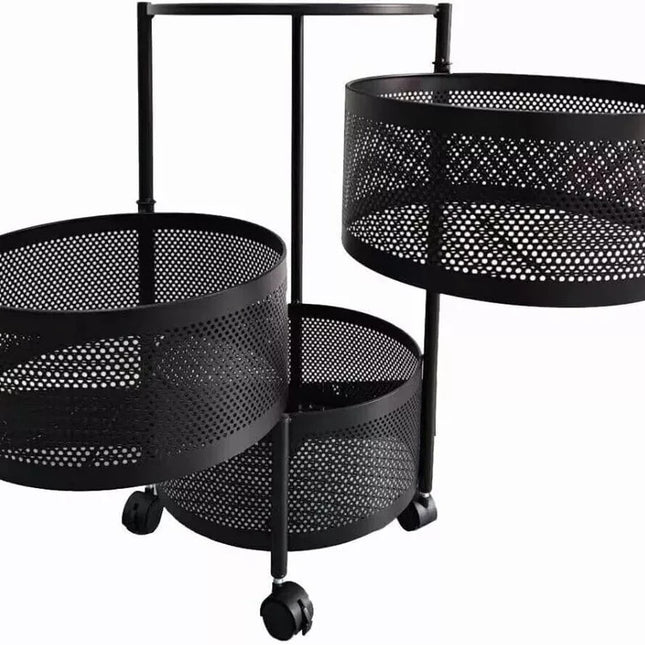 4 Tier Storage Bath Kitchen Rack Rotating Serving Round Bath Trolley Cart Shelf