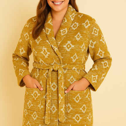 Unisex Cotton Terry Bathrobe Soft Towel Gown Dressing Robe Men Women