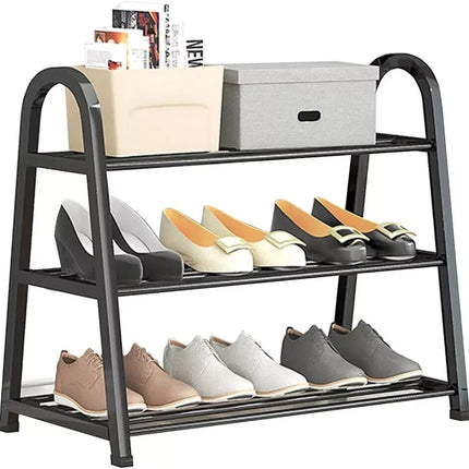 3-Tier Black Shoe Rack Stand