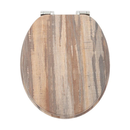18'' Universal Wooden Toilet Seat Easy Fit WC Bathroom Seat with Strong Fixing