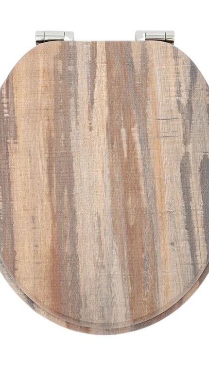 18'' Universal Wooden Toilet Seat Easy Fit WC Bathroom Seat with Strong Fixing