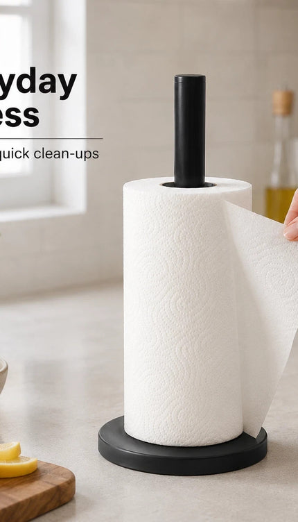 Kitchen Roll Holder Matt Black Stainless Steel Freestanding Paper Towel Stand