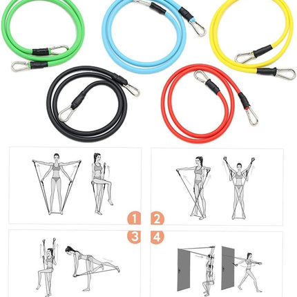 11PC Resistance Bands Set for Workout Exercise CrossFit Fitness & Yoga Training