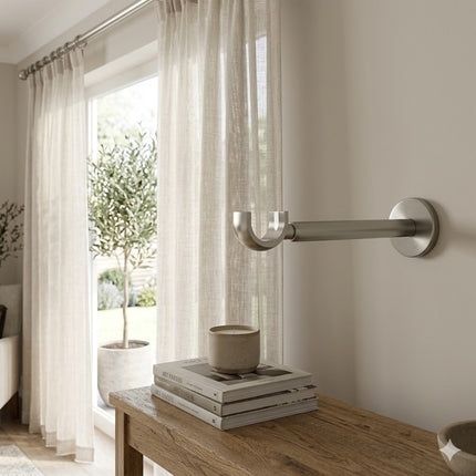 28mm Brushed Nickel Long Curtain Bracket
