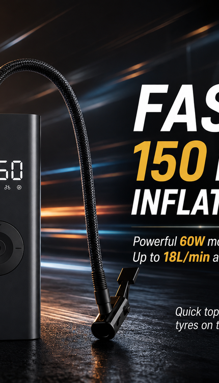 Car Tyre Inflator 150PSI Cordless Air Compressor Digital Pump 3000mAh Battery
