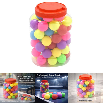 Ping Pong Balls 60 PCS ABS Multicolor Party Family School Table Tennis Balls