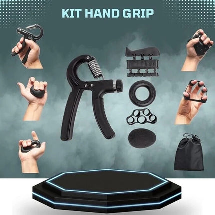 5PC Adjustable Hand Grip Strengthener 5-60kg Wrist Forearm Finger Trainer Set
