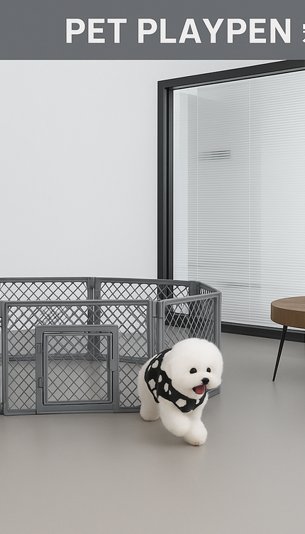 Dog Pet Pen 6 Panel Puppy Plastic Playpen Run Cage Foldable Fence Enclosure