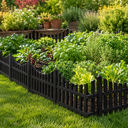 Lawn Border Edge Fence 10 Pack Wood Effect Edging
