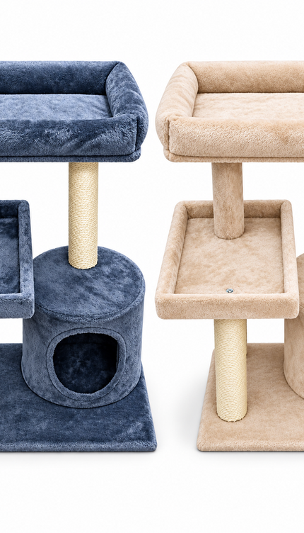 Mid-Height Cat Tree Tower 80CM Multi Level Activity Centre Sisal Scratching Post