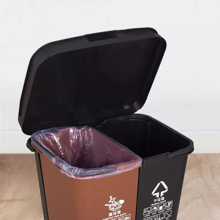16L 20L 40L Recycling Pedal Bin Double Compartment Kitchen Waste Dustbin