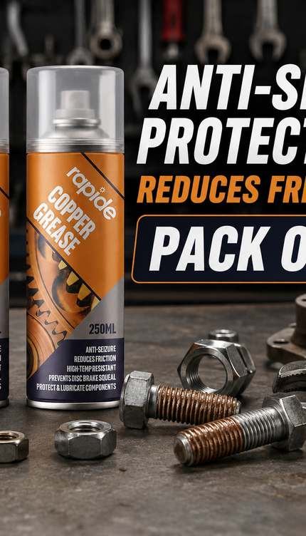 2x Rapide Copper Grease Spray 250ml Protects Lubricates Prevent Seizure Squeaks