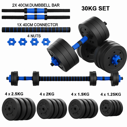 Dumbbell Barbell Set 30KG All In One Exercise Kit