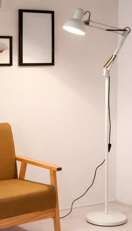 Modern Metal Floor Lamp Flexible Swing Arms Reading Floor Adjustable Swing Light