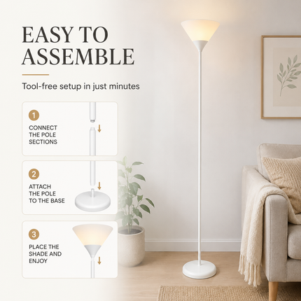 Uplighter Floor Lamp Sleek & Modern Standing Tall Lamp for Home Office