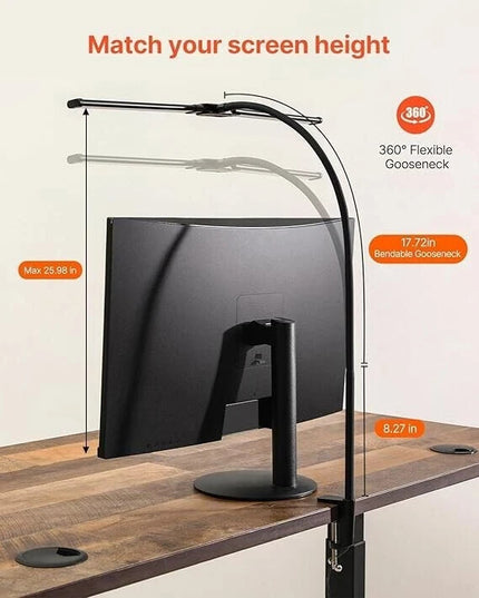 LED Desk Lamp with Clamp Double Dual Head Table Reading Craft Office Home Light