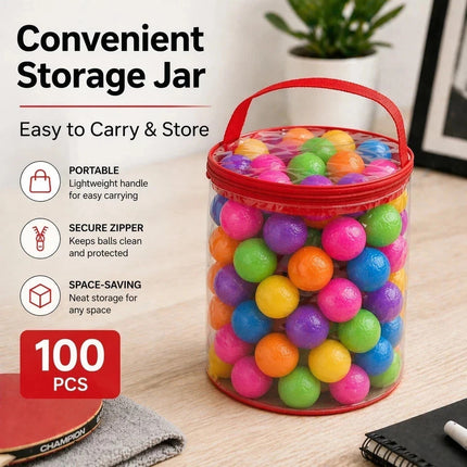 ABS Table Tennis Balls with Storage Jar for Training & Games