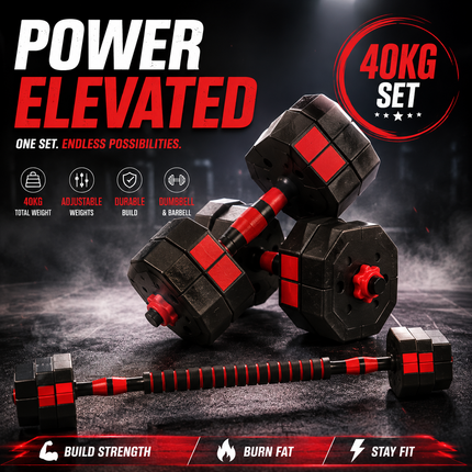 Dumbbells 40KG Adjustable Octagonal Strength Set