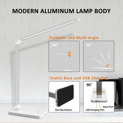 LED Table Desk Lamp – Eye-Caring Light USB Charging 3 Modes Touch Control