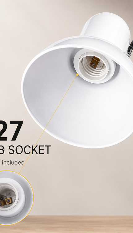 Desk Lamp E27 Swing Adjustable Arm Table Light with Clamp Reading Craft Work