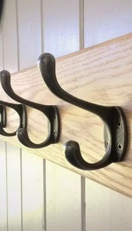Wall Mounted Coat & Hat Rack with 6 Wooden Hooks Modern Door Hook Hanger Stand