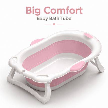 Baby Bathtub Foldable Portable Infant Toddler Bathtub with Temperature Sensor
