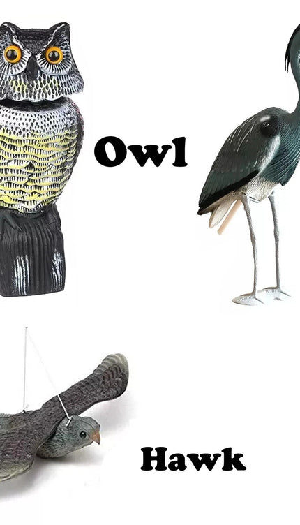 Hawk Owl Heron Decoy Bird Pest Control Cat Repeller Pond Garden Scare Ornament