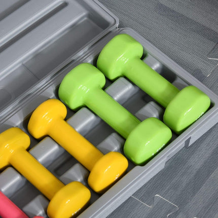 6KG Neoprene Hex Dumbbell Hand Weight Sets with Carry Case Anti-roll Anti-Slip