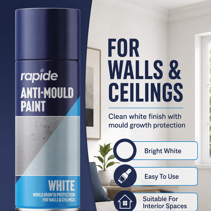 Anti Mould Spray Paint 400ML One Coat White Finish