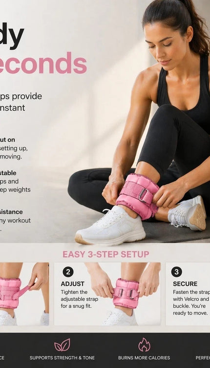 2-Piece Adjustable Ankle & Wrist Weights