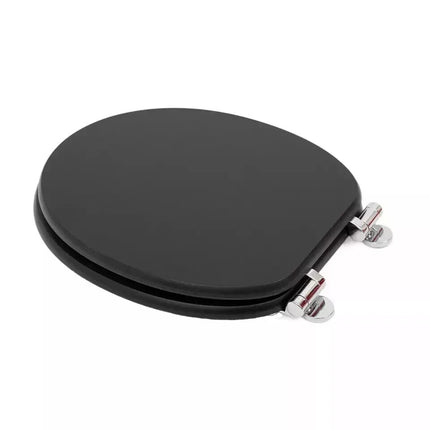 18” MDF Universal Toilet Seat – Quick Fit Wooden WC Seat (Black)