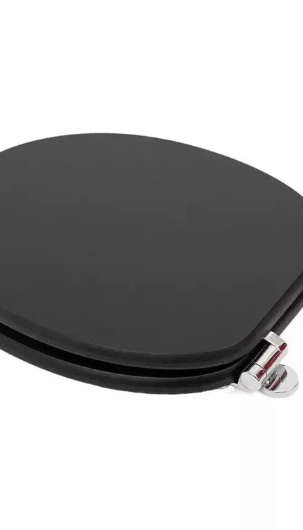 18” MDF Universal Toilet Seat – Quick Fit Wooden WC Seat (Black)