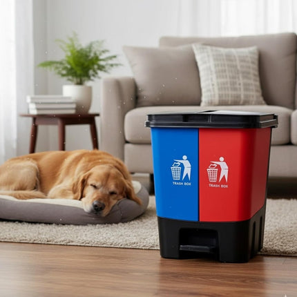 16L 20L 40L Recycling Pedal Bin Double Compartment Kitchen Waste Dustbin