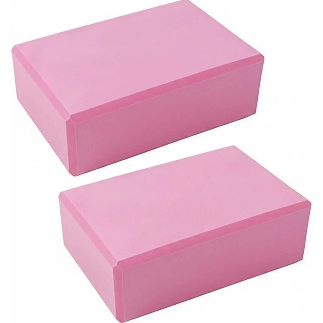2pcs Yoga Gym Blocks Comfortable Non-Slip Surface Pink For Yoga Pilate Fitness