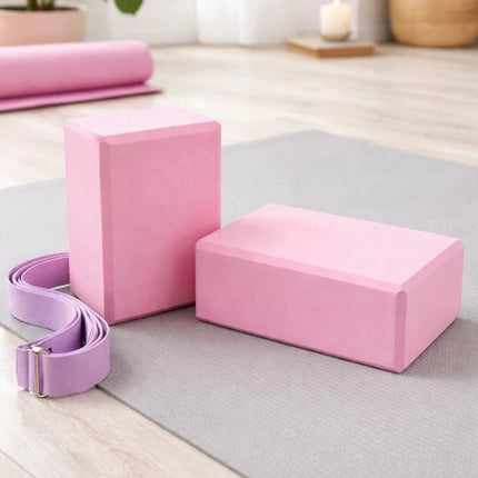2pcs Yoga Gym Blocks Comfortable Non-Slip Surface Pink For Yoga Pilate Fitness