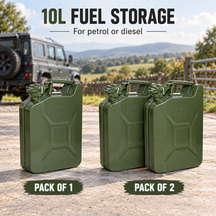 Metal Jerry Can 5L 10L 20L & Spout Heavy Duty Petrol Diesel Storage Container