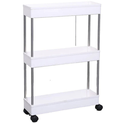 Slim Storage Trolley Rack on Wheels Kitchen Bathroom Spice Holder Sliding Shelf