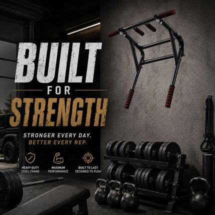 Pull Up Bar Wall Mounted Chin Up H Duty Power Tower Dip Station Multifunctional