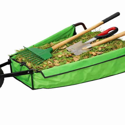 Folding Wheelbarrow Garden Cart Collapsible Fabric Yard Trolley 80KG Capacity