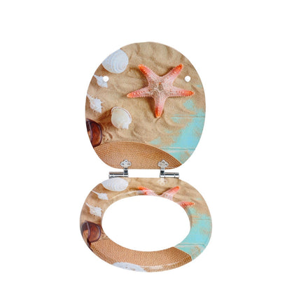 18" UNIVERSAL BATHROOM TOILET SEAT WOODEN EASY FIT WC SEAT WITH FITTINGS